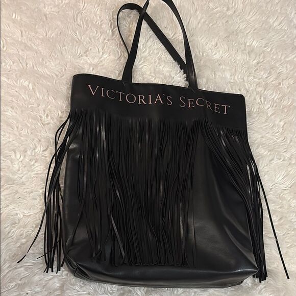 Victoria's Secret Black Fringe Tote Bag - Picture 2 of 8